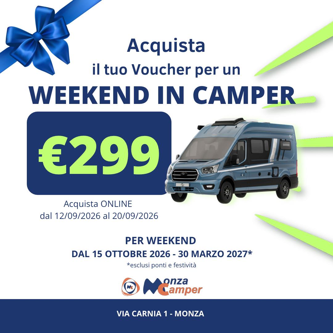 Offerta weekend in camper a 299 euro