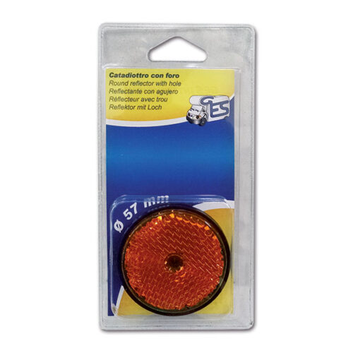 Catadiottro  60 arancio con foro  blister