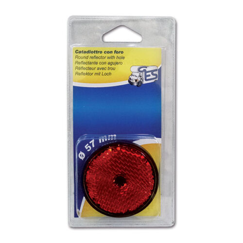 Catadiottro  60 rosso con foro  blister