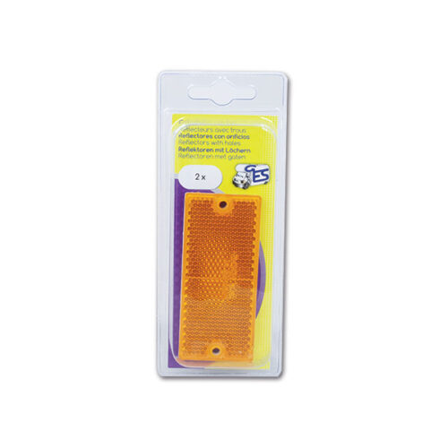 Catadiottro 90 x 40 mm con fori arancione  blister