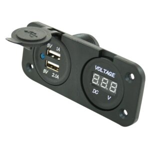 Base 2 prese USB + voltmetro Incorporato