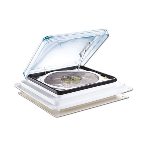 AER133_1 Oblò FANTASTIC manuale trasparente 40x40 DOMETIC montato su tetto camper per ventilazione.