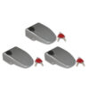 Dettaglio della serratura Safe Door 3 one key system standard grigio installata su un camper, mostrando il robusto meccanismo FIAMMA S.P.A.