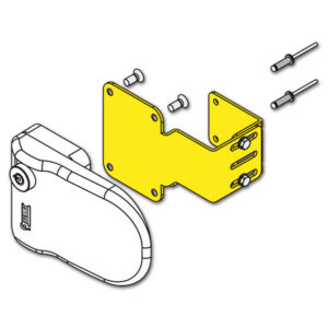 Immagine del Kit Safe Door DD • Ducato > 06 in alluminio anodizzato, evidenziando la robustezza e il design compatto del sistema di sicurezza.