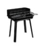 Barbecue pieghevole 36x31x45 cm aperto, pronto per l'uso in ambiente esterno.