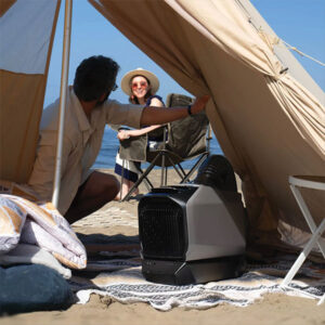 La Batteria Ecoflow Wave 3, compatta e robusta, ideale per alimentare i dispositivi EcoFlow in viaggio.