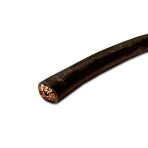 Dettaglio della matassa cavo nero da 25 metri, sezione 25 mm², ideale per applicazioni di potenza veicolare.