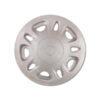 Kit 4 copricerchi convessi 15 pollici installati su ruota di camper, vista laterale