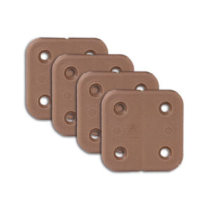 CER30260C_2 Blister da 4 pezzi di cerniere in plastica marrone, confezione pronta per l'installazione su caravan