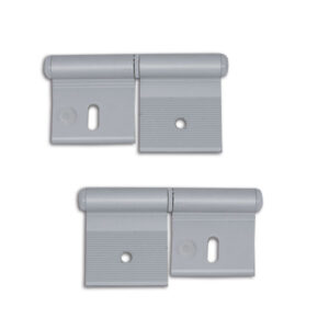 CER508_1 Cerniera alluminio anodizzato 84 mm 2 fori per camper e caravan, dettaglio installazione.