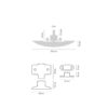 CHR069_3 Schema del Kit chiusura silver per pensili che illustra le dimensioni e i punti di fissaggio per l'installazione interna.