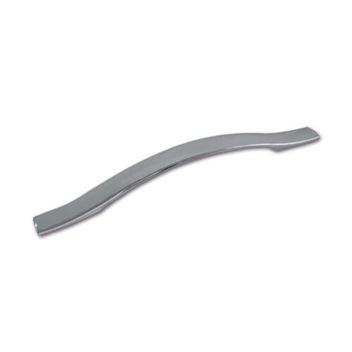 Maniglione cromato 245 mm installato su parete interna di camper, dettaglio della finitura lucida e della robustezza.