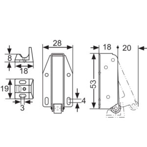 CHR42N_5 Chiusura a scatto grande installata su sportello di un caravan, garantendo la sicurezza degli interni.