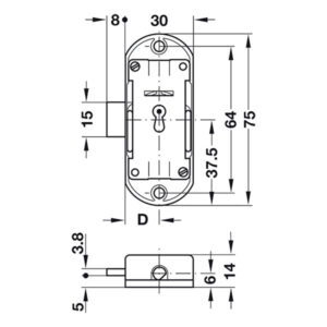 Serratura Piccolo Nova • destro • 15 mm