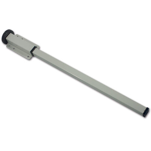 Dettaglio del cursore tavolo 400 mm grigio installato, mostrando il meccanismo di scorrimento fluido.