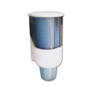 DSP558_1 Dispenser 20 bicchieri di plastica montato in cucina camper per ottimizzare lo spazio e l'ordine.
