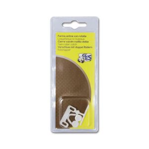FER12BC_1 Ferma antina 2 rotelle bianco, accessorio essenziale per la sicurezza degli interni del camper.