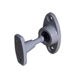 FER18C_2 Accessorio fermaporta metallico per veicoli ricreazionali, vista frontale.