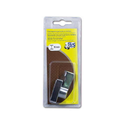 FER311C_1 Fermaporta a scuderia in zama da 10 mm, accessorio robusto per camper e caravan, in confezione blister.
