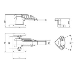 Ferma porta scuderia con riscontro • avorio