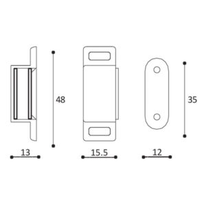 FER32_4 Il ferma antina magnetico da 6 kg in posizione di chiusura, garantendo stabilità e prevenendo aperture accidentali durante il viaggio.