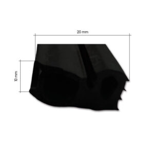 Immagine ravvicinata della guarnizione battente Polyvision, evidenziando la qualità del materiale e la flessibilità per l'installazione