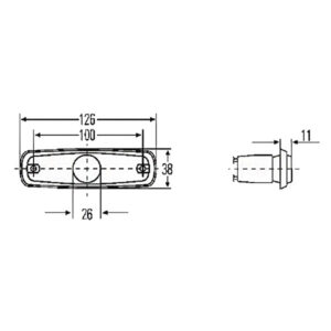 Luce ingombro laterale a lampadina • 2PS 962 964-031