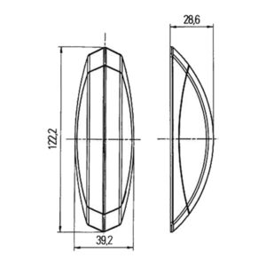 FNL3401C_3 Luce ingombro bifacciale blisterata, pronta per l'installazione su camper o caravan, garantisce elevata visibilità laterale.