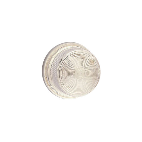 FNL3408_1 Luce ingombro anteriore a lampadina PL272 installata su un camper, visibile in condizioni di scarsa illuminazione.