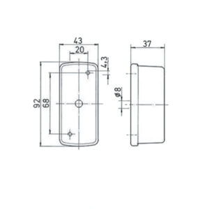 Luce ingombro bifacciale rettangolare a lampadina