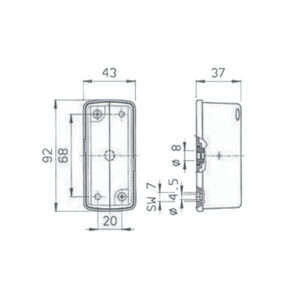 Luce ingombro bifacciale a lampadina • con viti • blister