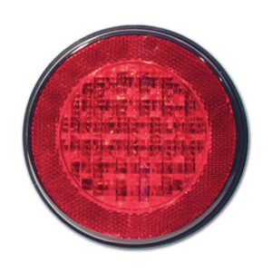 FNL4405_1 Dettaglio del fanale retronebbia e catadiottro serie 730, con lente rossa e superficie riflettente integrata, pronto per l'installazione.