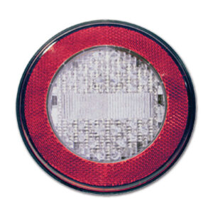 FNL4406_1 Dettaglio del fanale LED retromarcia e catadiottro serie 730, evidenziando la qualità dei materiali e il design compatto per camper e caravan.