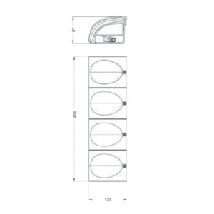 FNL6202_3 Vista ravvicinata del modulo componibile catarifrangente, illustrando le sue caratteristiche di design e integrazione.