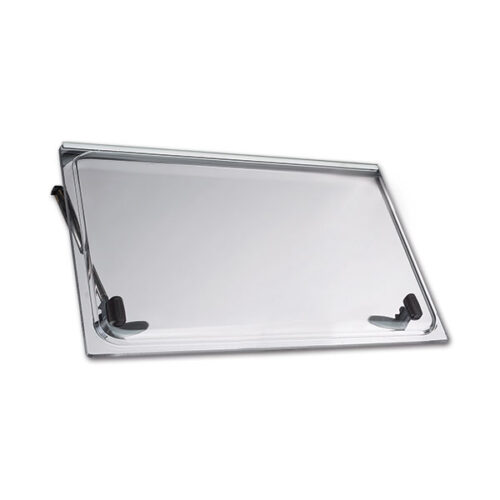 Lastra finestra Seitz S4/S5 1200x600 per camper e caravan Dometic, vista laterale trasparente.