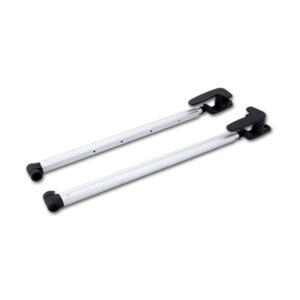 FNT516_1 Coppia braccetti clic-clac Interasse 550 mm, dettaglio del meccanismo di apertura per finestre camper.