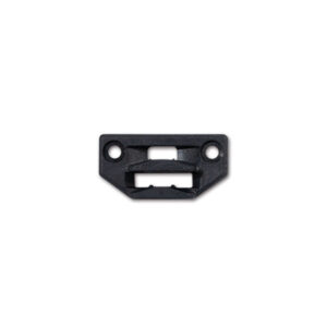 FNT540C_2 Immagine ravvicinata del riscontro Polyplastic, ideale per la chiusura sicura di finestre e sportelli di camper.