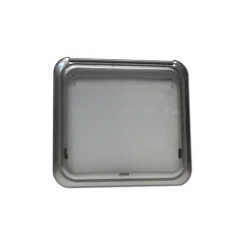 Finestra Roxite 4.24 500x500 grigia per camper e caravan, dettaglio installazione.