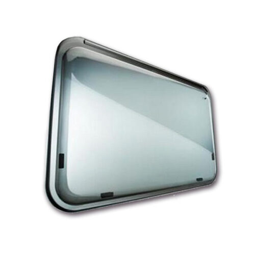 Finestra acrilica Roxite 4.26 grigio 450x550 mm per camper e caravan, vista frontale del prodotto.