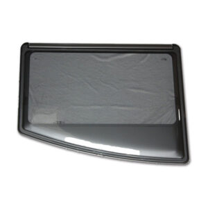Finestra Roxite 4.23 sagomata serigrafia 900x500 mm per camper e caravan, vista esterna.
