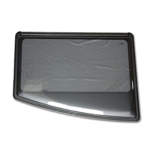 Finestra Roxite 4.23 sagomata serigrafia 900x500 mm per camper e caravan, vista esterna.