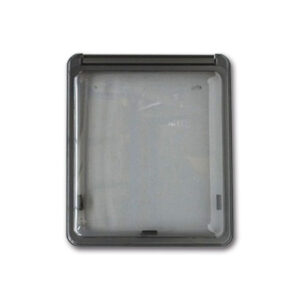 FNT6317_1-1 Finestra Roxite 4.23 grigio opal per camper e caravan, dimensioni 450x520 mm, installazione esterna.