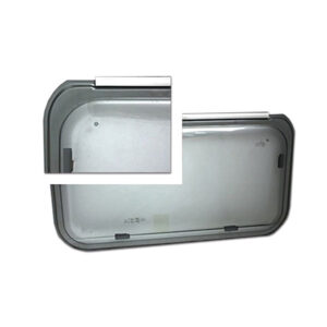 FNT6358_1 Finestra Roxite 4.20 1300x550 grigio per camper e caravan, dettaglio materiale resistente