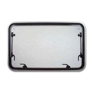 FNT6451_1 Dettaglio della Lastra Polyvision 800 x 400 grigio, ideale per finestre di camper e caravan, con finitura resistente.
