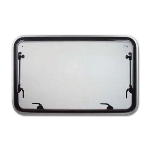 FNT6451_1 Dettaglio della Lastra Polyvision 800 x 400 grigio, ideale per finestre di camper e caravan, con finitura resistente.