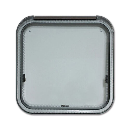 FNT6521_1 Finestra Polyplastic Roxite 4.30 nera per camper, dimensioni 490x500 mm