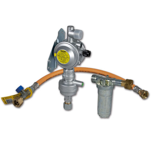 FRN2226_1 Dettaglio del regolatore di pressione GOK safe road pack 1 Italia per camper e caravan.