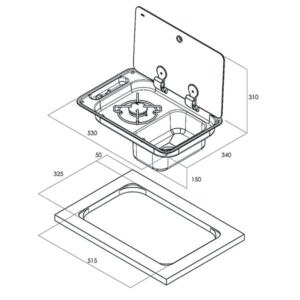 Randi 1 fuoco con lavello • destra