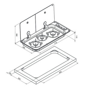 Hoodiny 3 fuochi • accensione elettrica