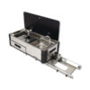 FRN376_1 Cucina slideout laterale a 2 fuochi estesa con pentole, ideale per cucinare all'aperto sul camper.